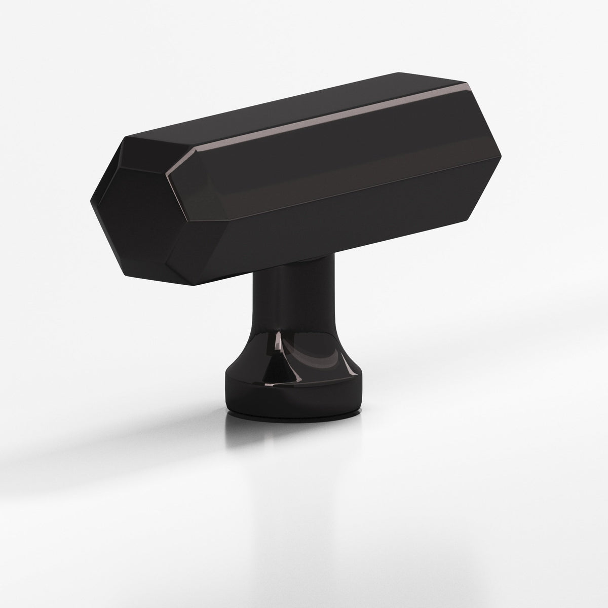 Colonial Bronze 320 Hexagonal T-Knob, 2 in - Satin Black