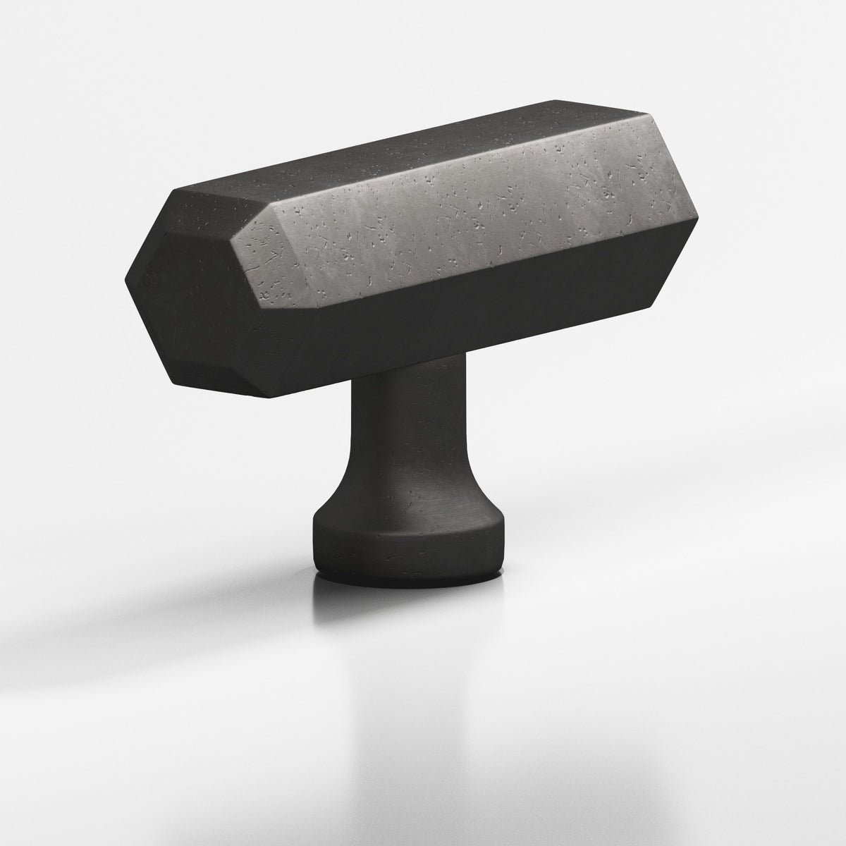 Colonial Bronze 320 Hexagonal T-Knob, 2 in - Distressed Satin Black