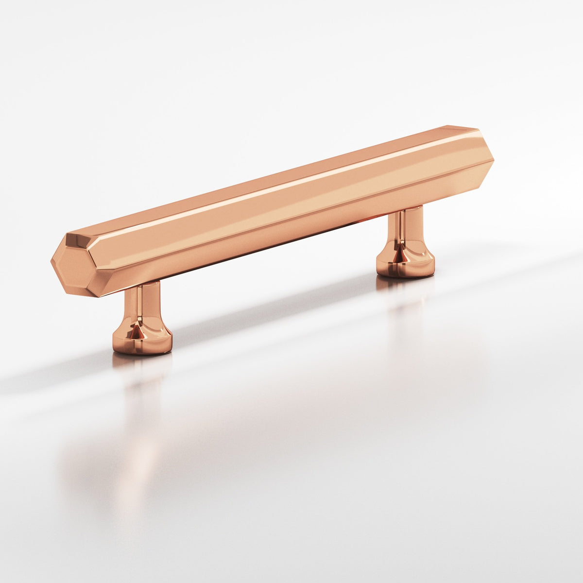 Colonial Bronze 321 Hexagonal Pull with Flared Posts, 9/16 in Diameter - Polished Copper