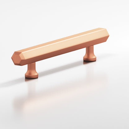 Colonial Bronze 323 Hexagonal Pull with Flared Posts, 1 in Diameter - Matte Satin Copper