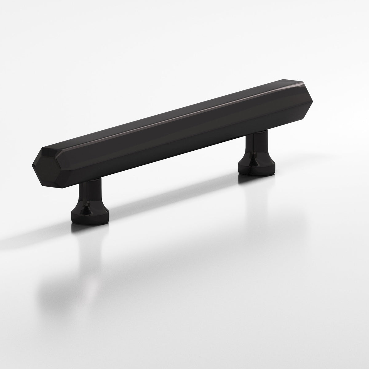 Colonial Bronze 322 Hexagonal Pull with Flared Posts, 3/4 in Diameter - Satin Black