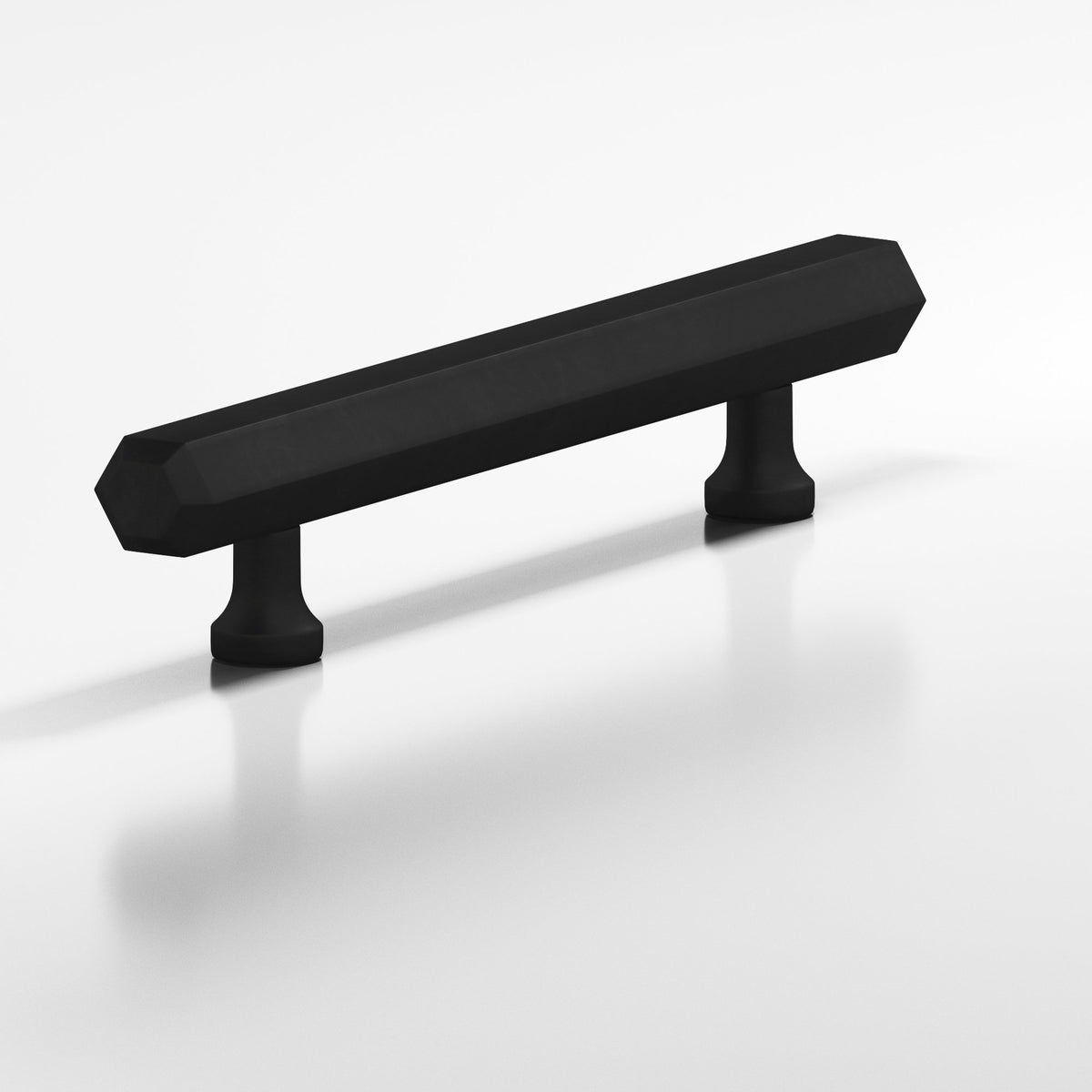Colonial Bronze 323 Hexagonal Pull with Flared Posts, 1 in Diameter - Matte Satin Black