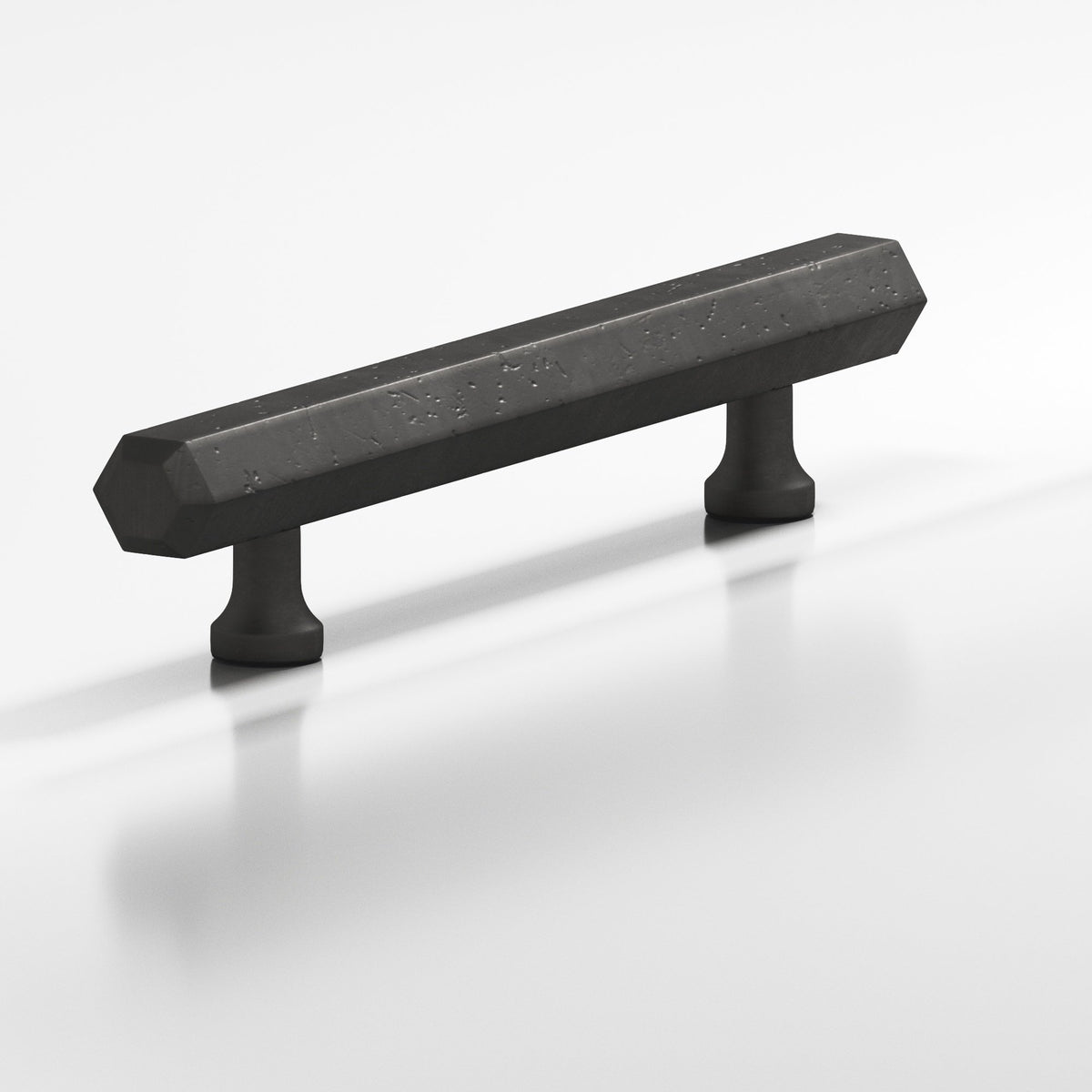 Colonial Bronze 321 Hexagonal Pull with Flared Posts, 9/16 in Diameter - Distressed Satin Black