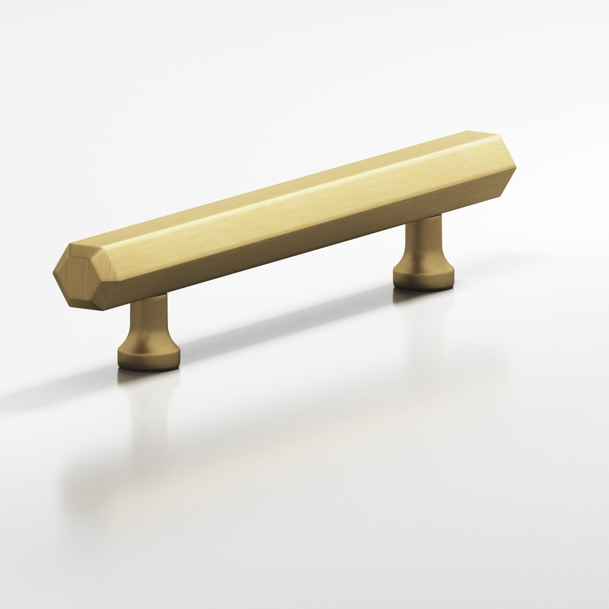 Colonial Bronze 321 Hexagonal Pull with Flared Posts, 9/16 in Diameter - Satin Brass