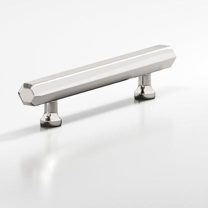 Colonial Bronze 323 Hexagonal Pull with Flared Posts, 1 in Diameter - Polished Nickel