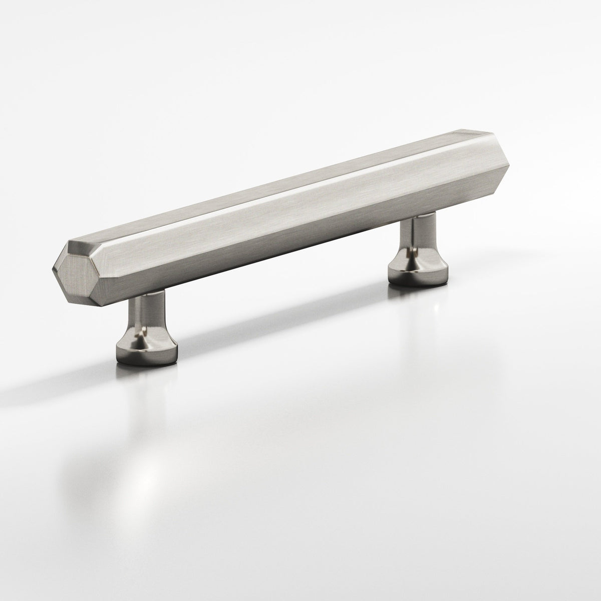 Colonial Bronze 321 Hexagonal Pull with Flared Posts, 9/16 in Diameter - Satin Nickel