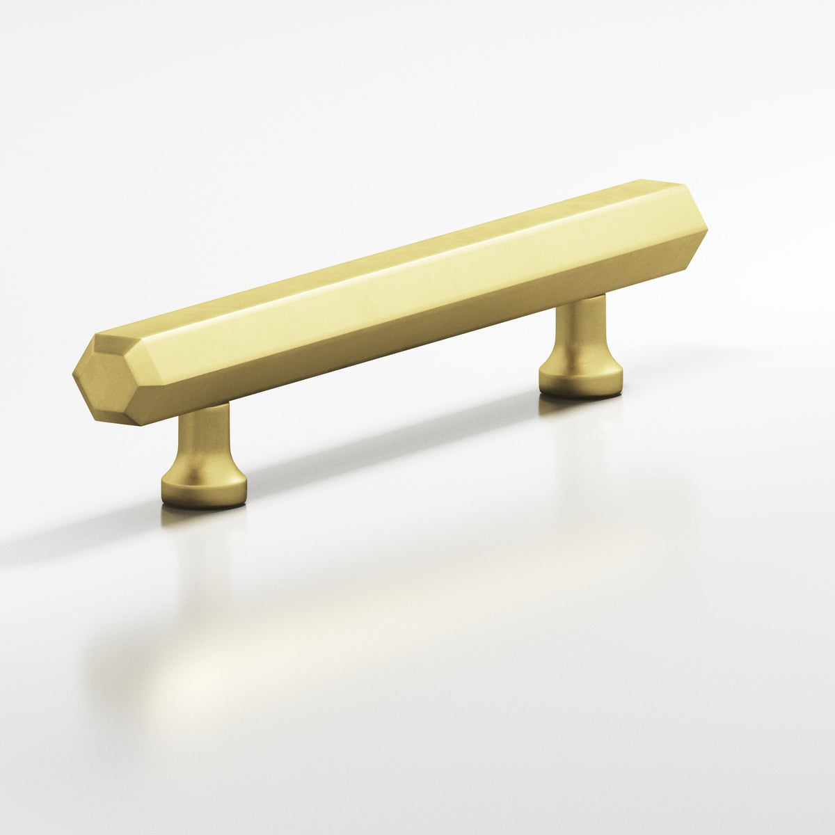 Colonial Bronze 321 Hexagonal Pull with Flared Posts, 9/16 in Diameter - Matte Satin Brass