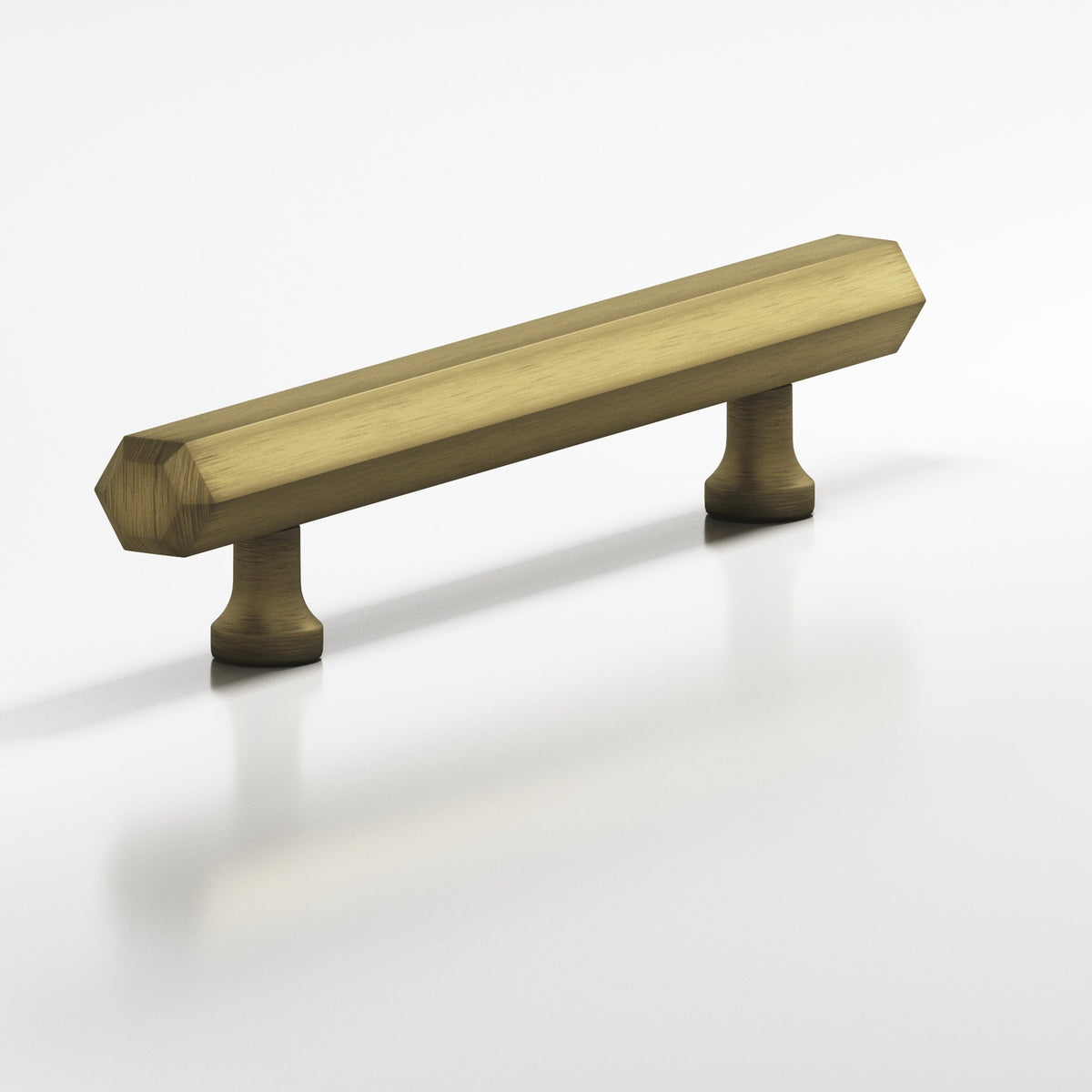 Colonial Bronze 321 Hexagonal Pull with Flared Posts, 9/16 in Diameter - Matte Antique Satin Brass