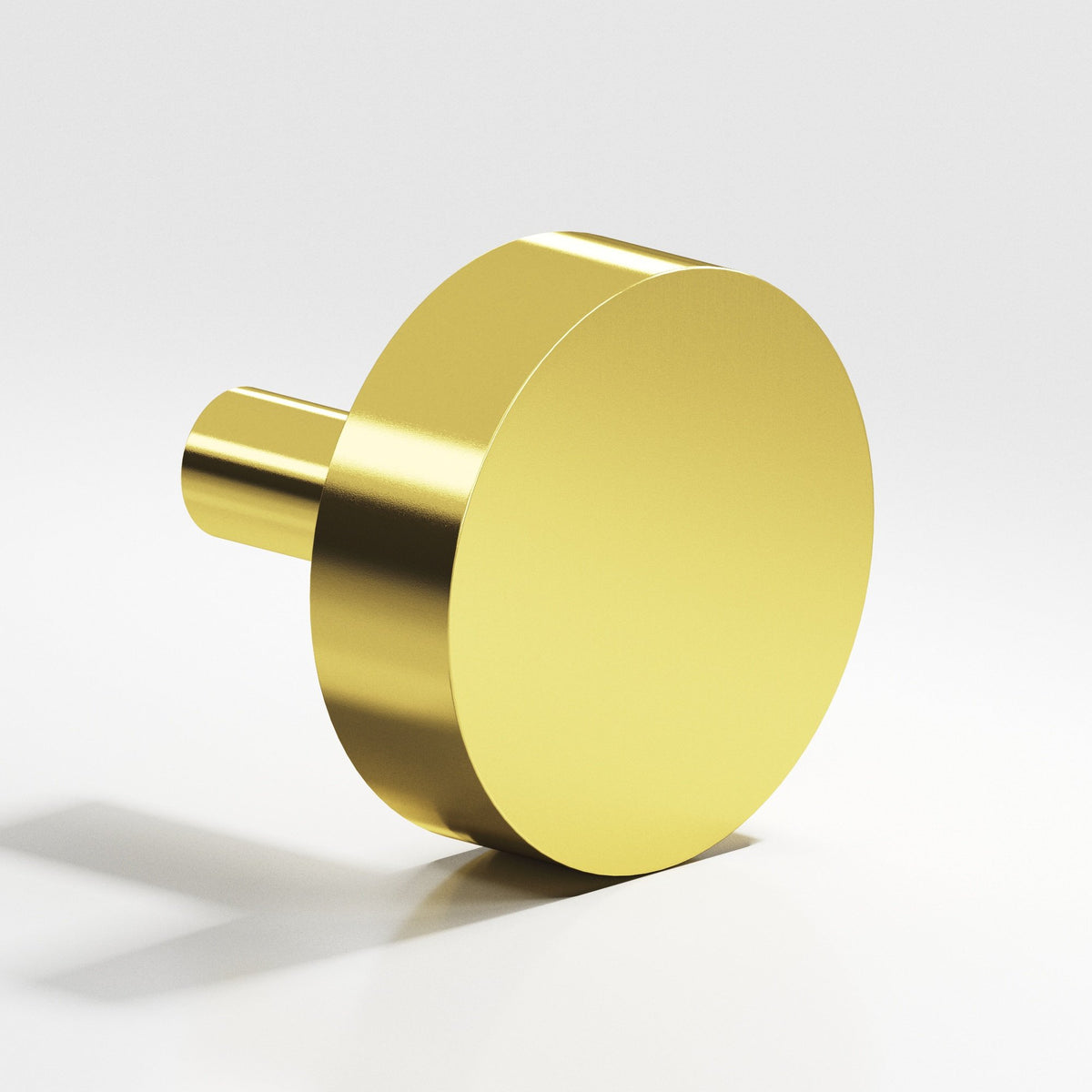 Colonial Bronze 510 Round Disc Knob with Straight Post, 1 in Diameter - French Gold