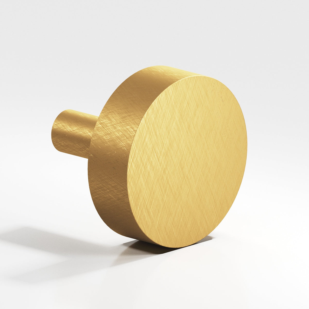 Colonial Bronze 510 Round Disc Knob with Straight Post, 1 in Diameter - Weathered Brass