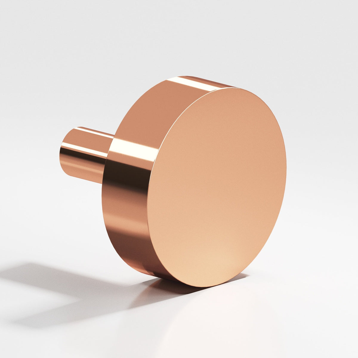Colonial Bronze 510 Round Disc Knob with Straight Post, 1 in Diameter - Polished Copper