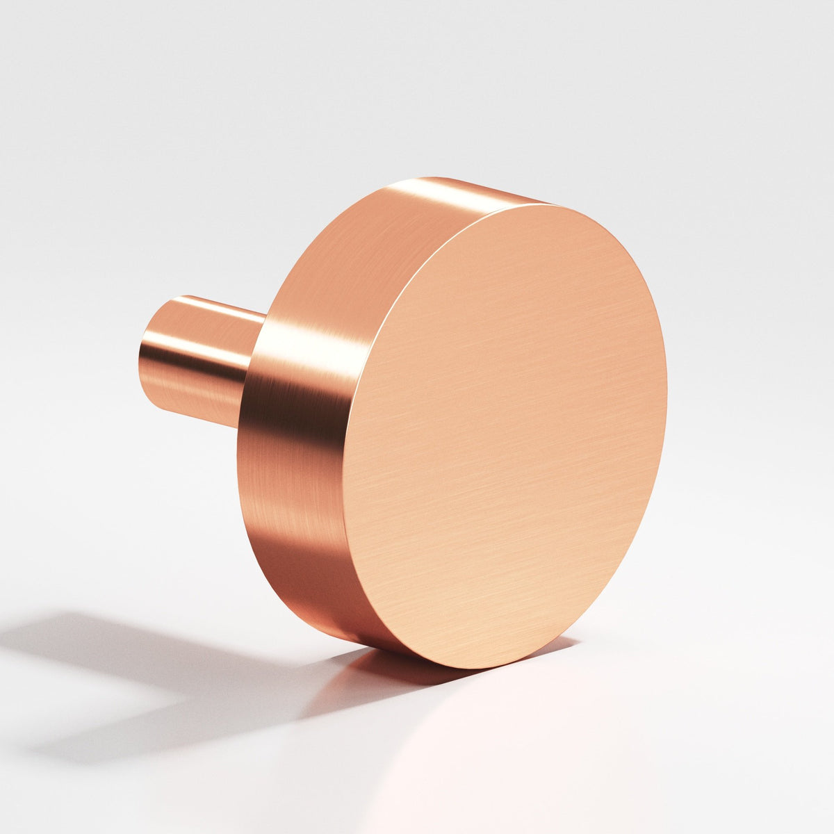 Colonial Bronze 510 Round Disc Knob with Straight Post, 1 in Diameter - Satin Copper