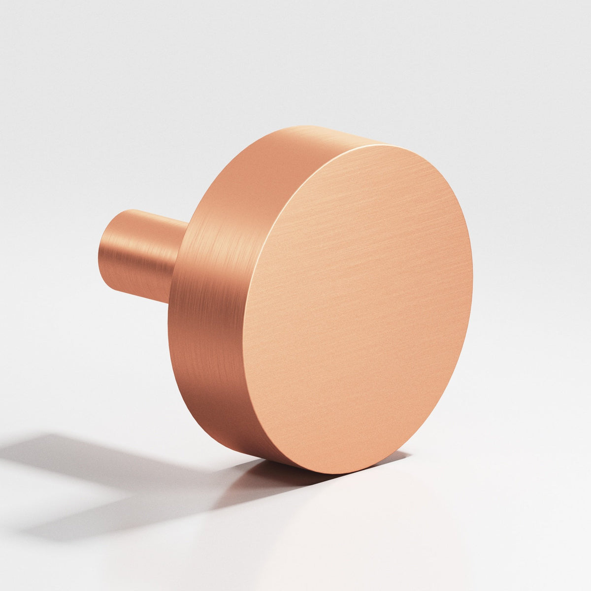 Colonial Bronze 510 Round Disc Knob with Straight Post, 1 in Diameter - Matte Satin Copper