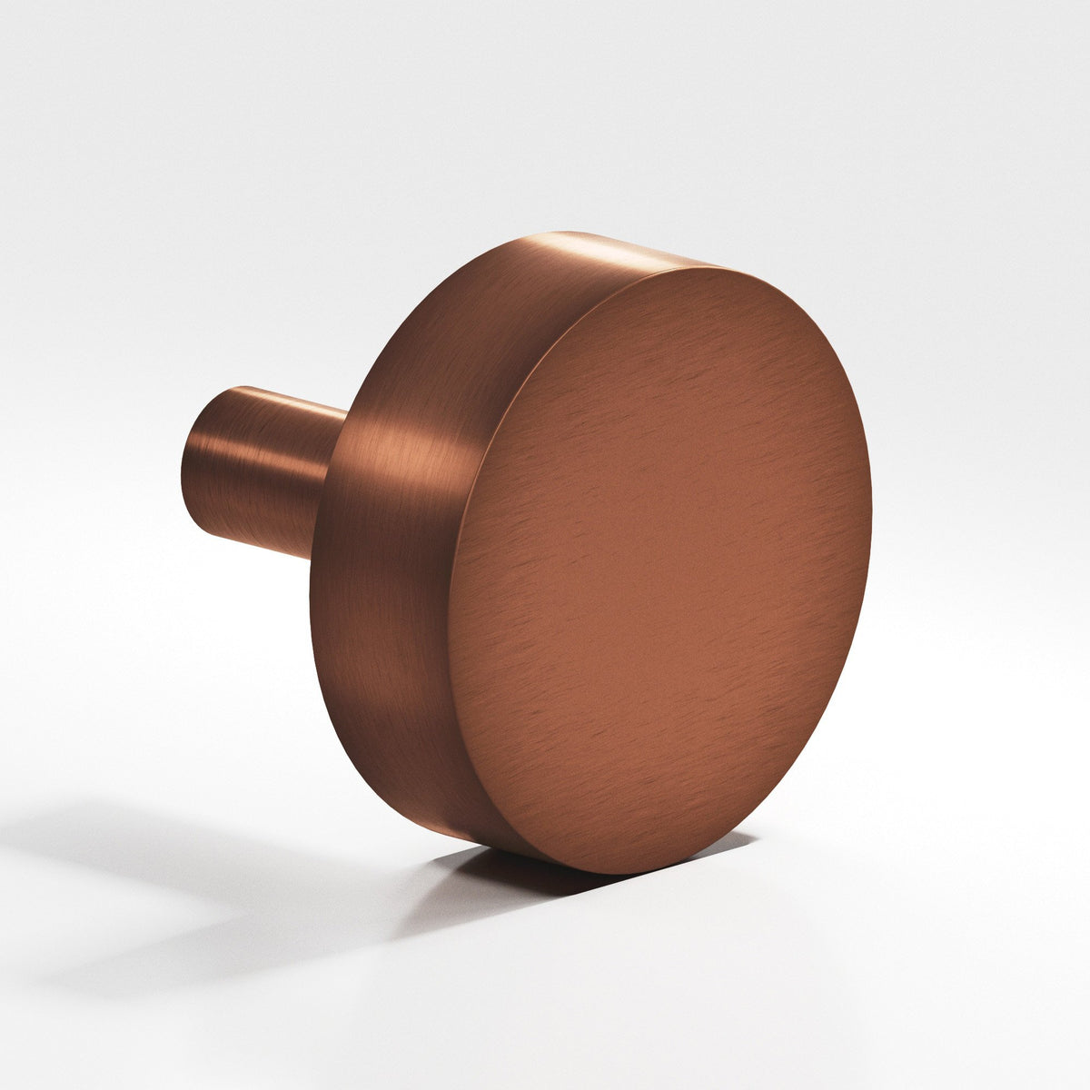 Colonial Bronze 510 Round Disc Knob with Straight Post, 1 in Diameter - Matte Antique Copper