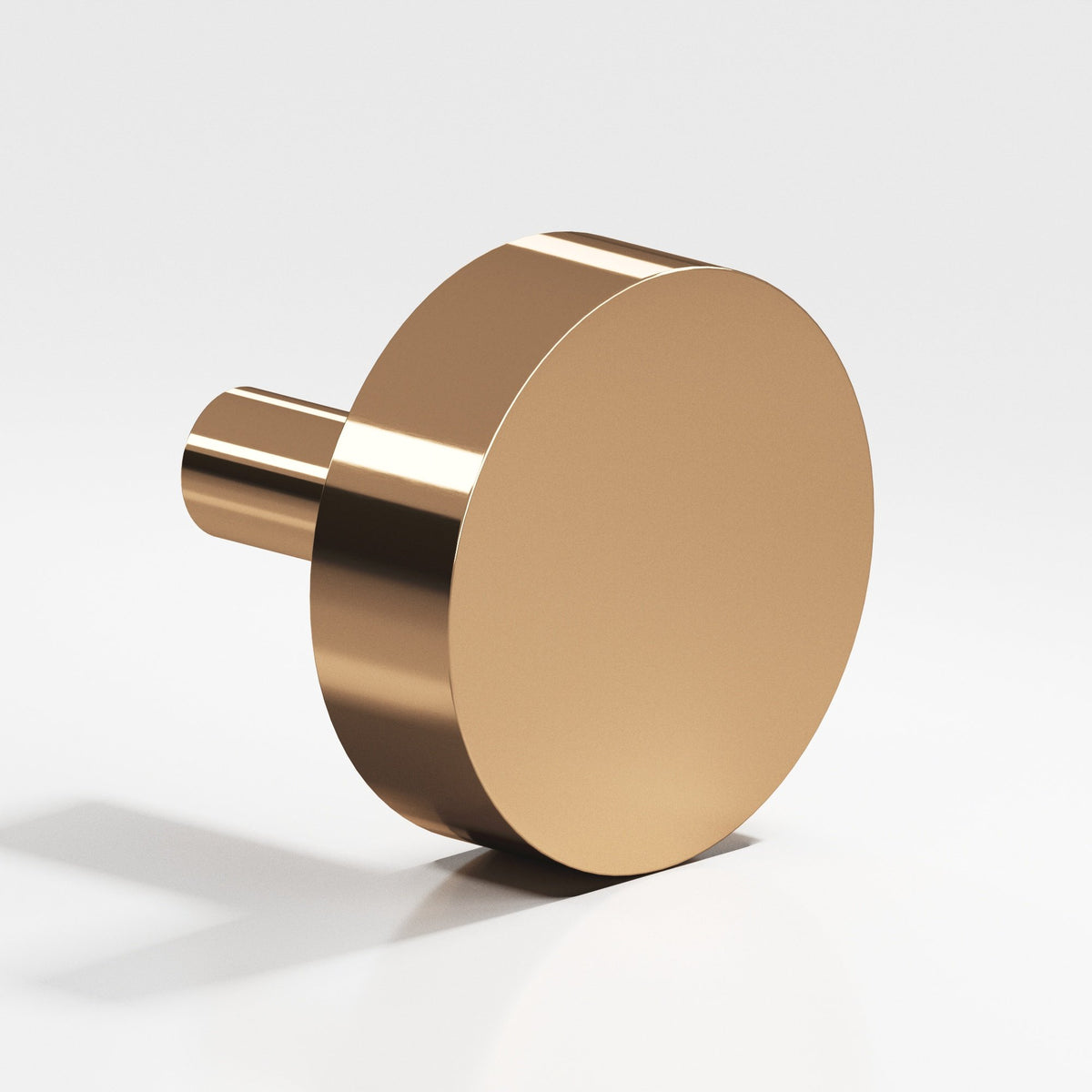 Colonial Bronze 510 Round Disc Knob with Straight Post, 1 in Diameter - Polished Bronze