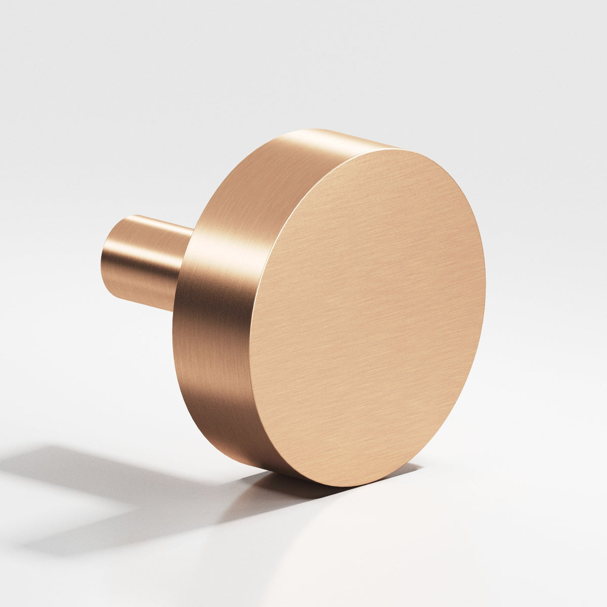 Colonial Bronze 510 Round Disc Knob with Straight Post, 1 in Diameter - Satin Bronze