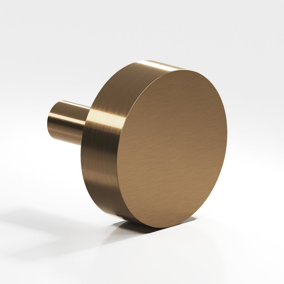 Colonial Bronze 510 Round Disc Knob with Straight Post, 1 in Diameter - Light Statuary Bronze