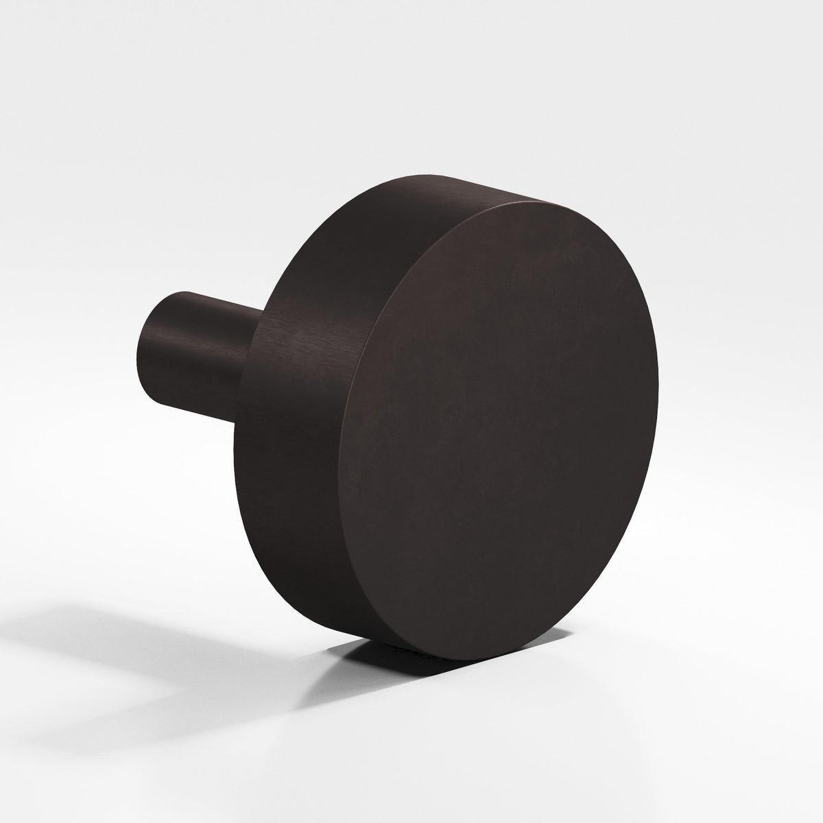 Colonial Bronze 510 Round Disc Knob with Straight Post, 1 in Diameter - Matte Dark Statuary Bronze