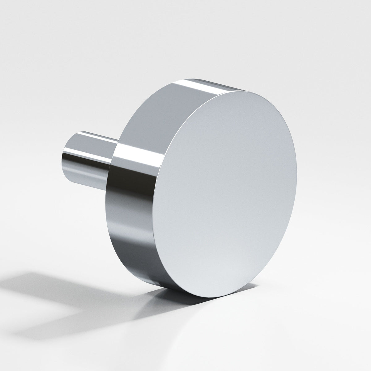 Colonial Bronze 510 Round Disc Knob with Straight Post, 1 in Diameter - Polished Chrome