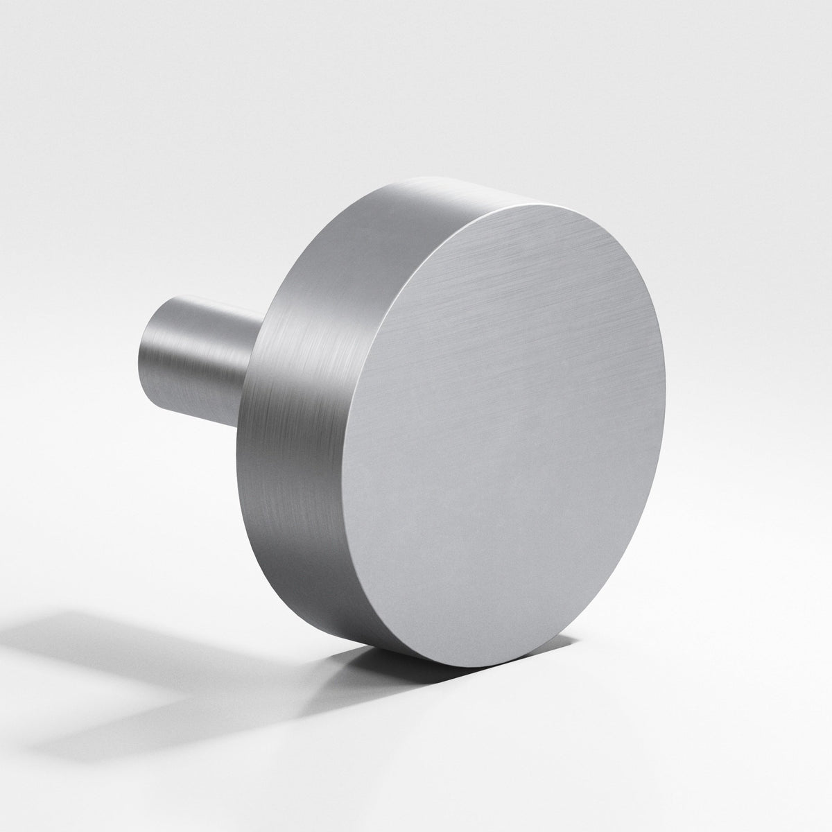 Colonial Bronze 510 Round Disc Knob with Straight Post, 1 in Diameter - Matte Satin Chrome