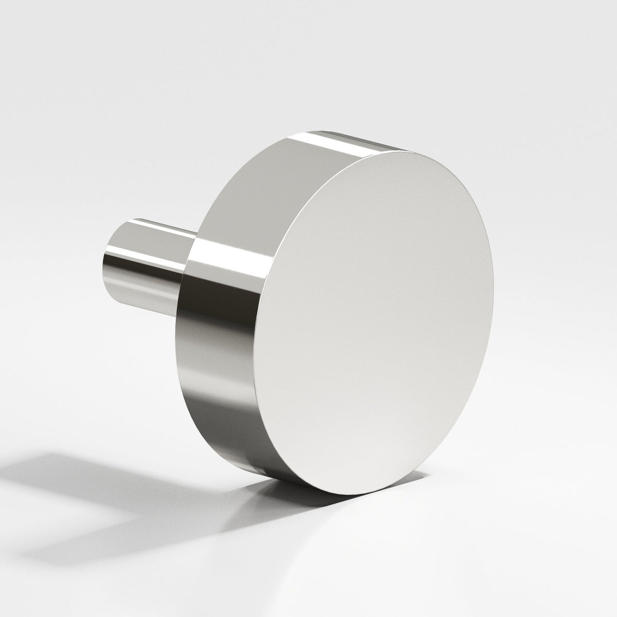 Colonial Bronze 510 Round Disc Knob with Straight Post, 1 in Diameter - Polished Nickel