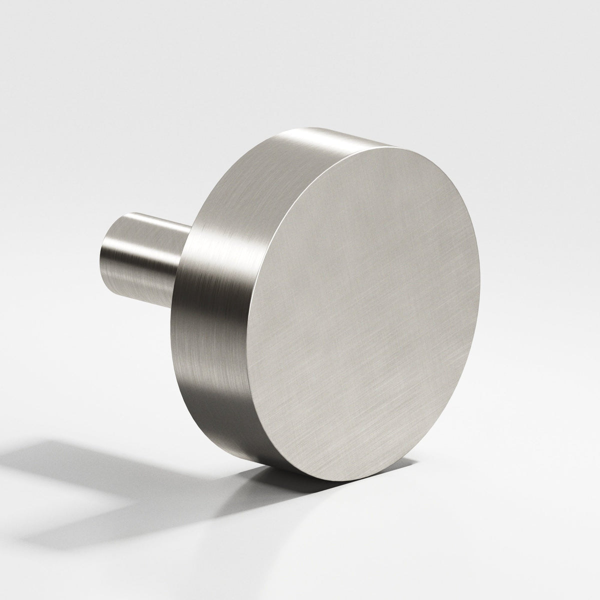 Colonial Bronze 510 Round Disc Knob with Straight Post, 1 in Diameter - Satin Nickel