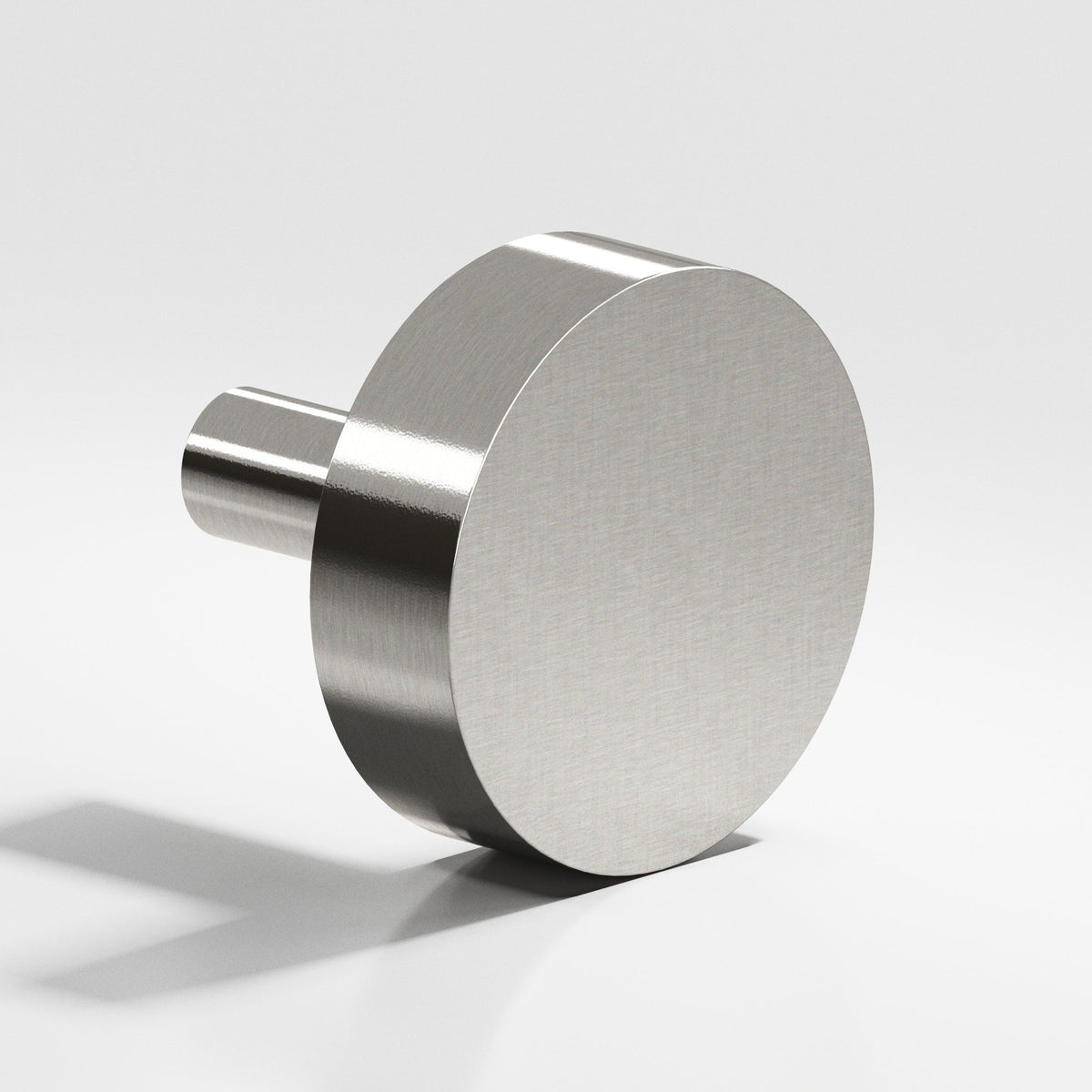 Colonial Bronze 510 Round Disc Knob with Straight Post, 1 in Diameter - Nickel Stainless