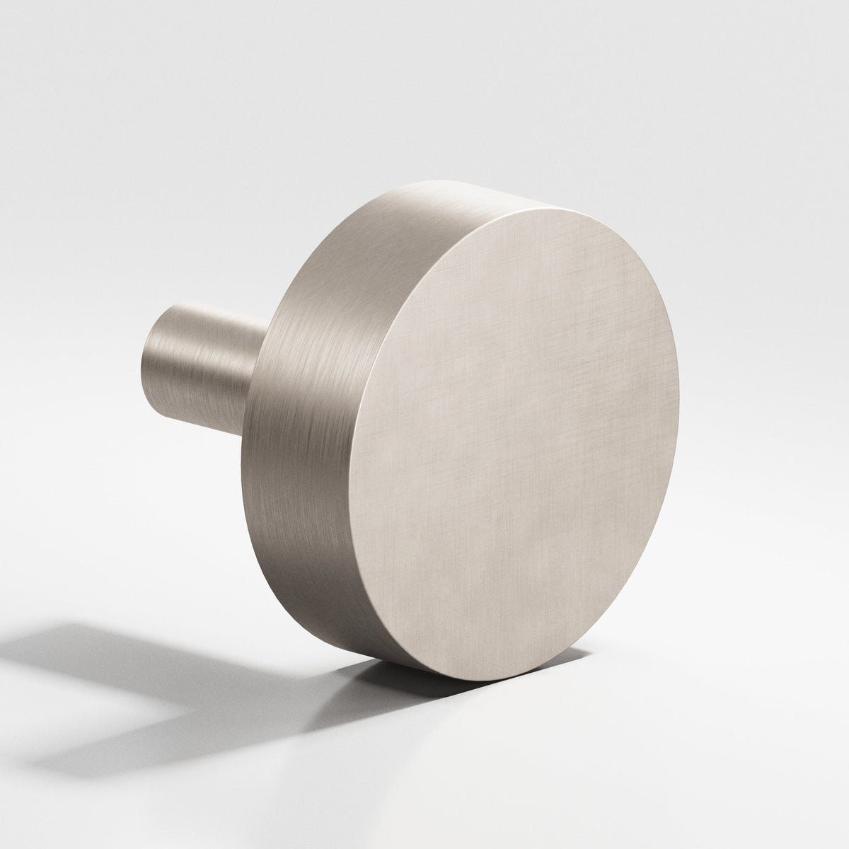 Colonial Bronze 510 Round Disc Knob with Straight Post, 1 in Diameter - Matte Satin Nickel