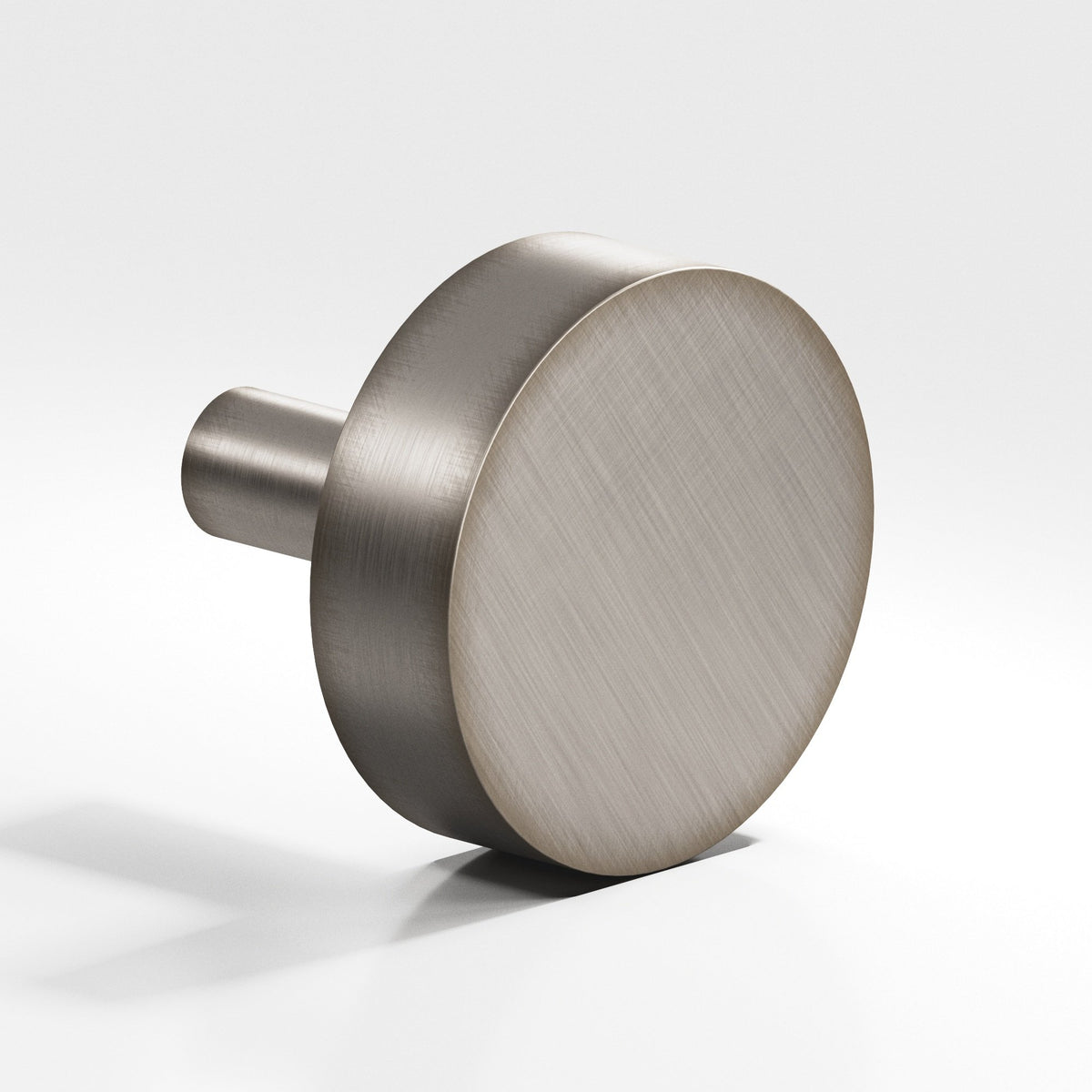 Colonial Bronze 510 Round Disc Knob with Straight Post, 1 in Diameter - Pewter