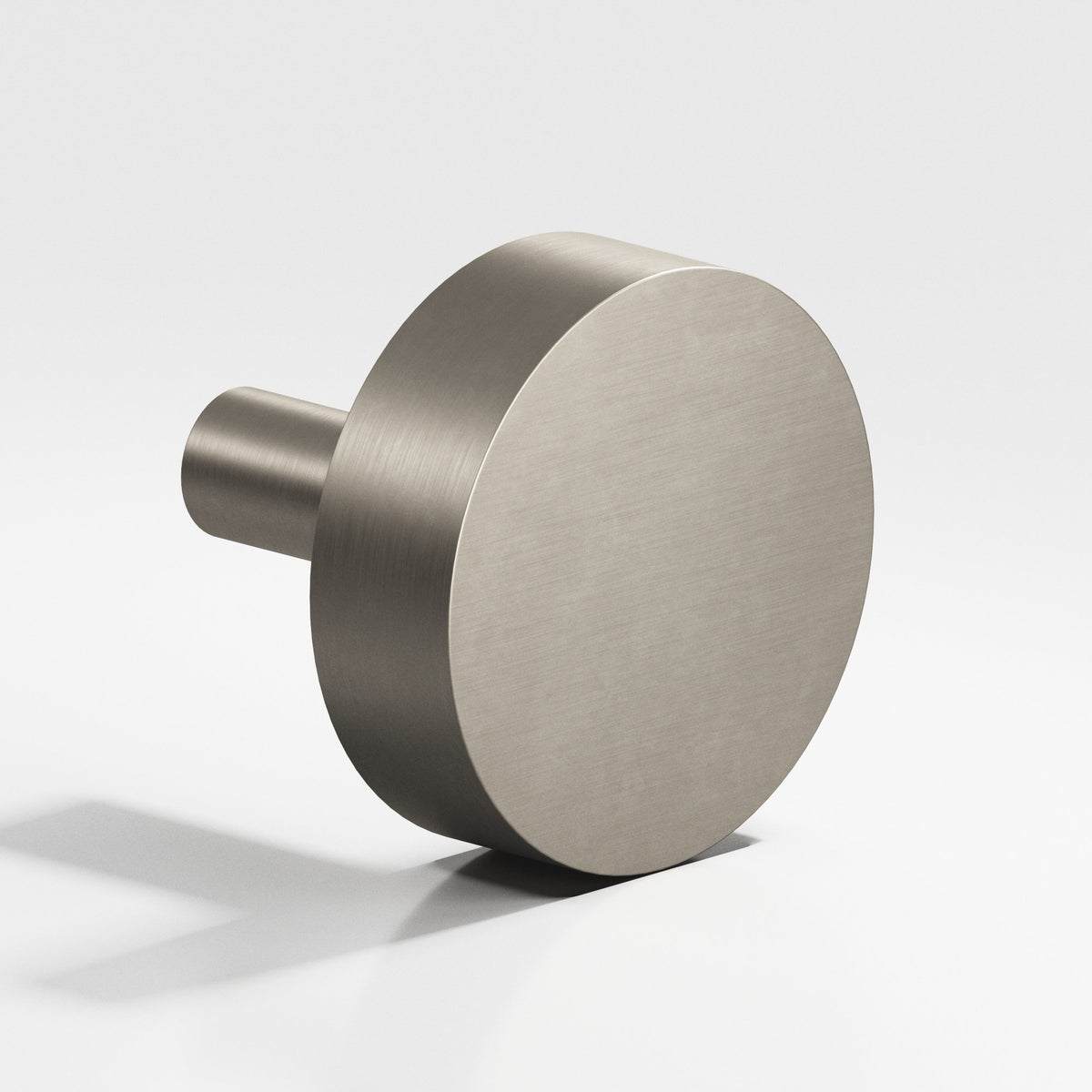 Colonial Bronze 510 Round Disc Knob with Straight Post, 1 in Diameter - Matte Pewter