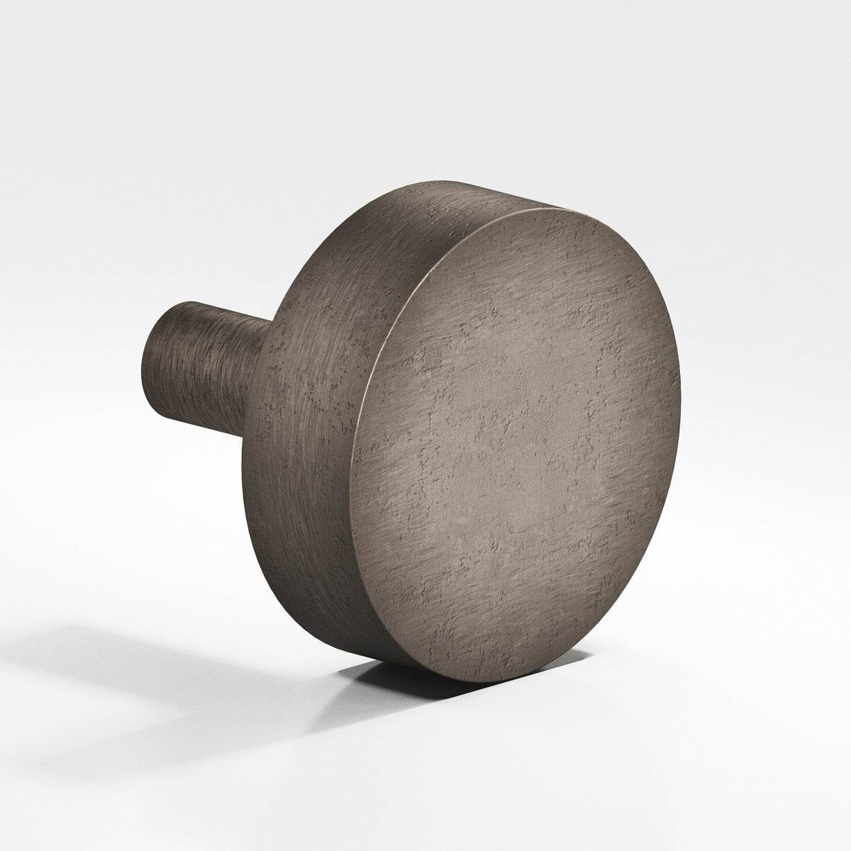 Colonial Bronze 510 Round Disc Knob with Straight Post, 1 in Diameter - Distressed Pewter
