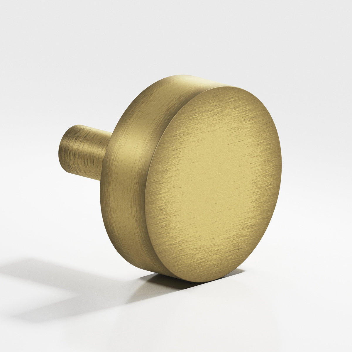 Colonial Bronze 510 Round Disc Knob with Straight Post, 1 in Diameter - Matte Antique Satin Brass