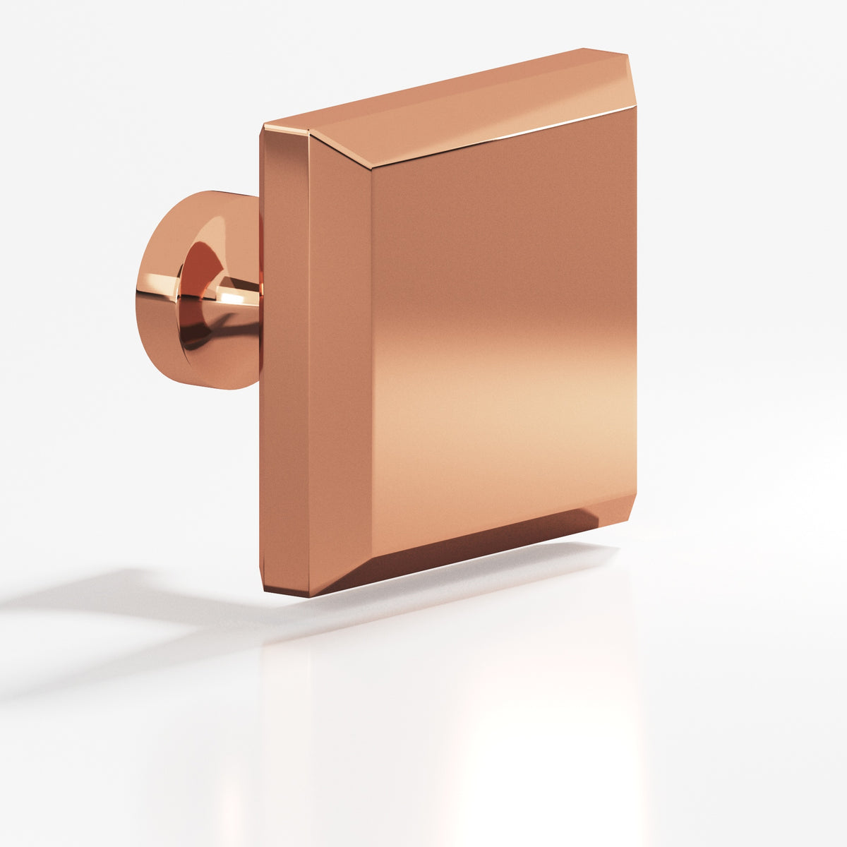 Colonial Bronze 526 Square Beveled Knob with Flared Post, 1-1/4 in - Polished Copper