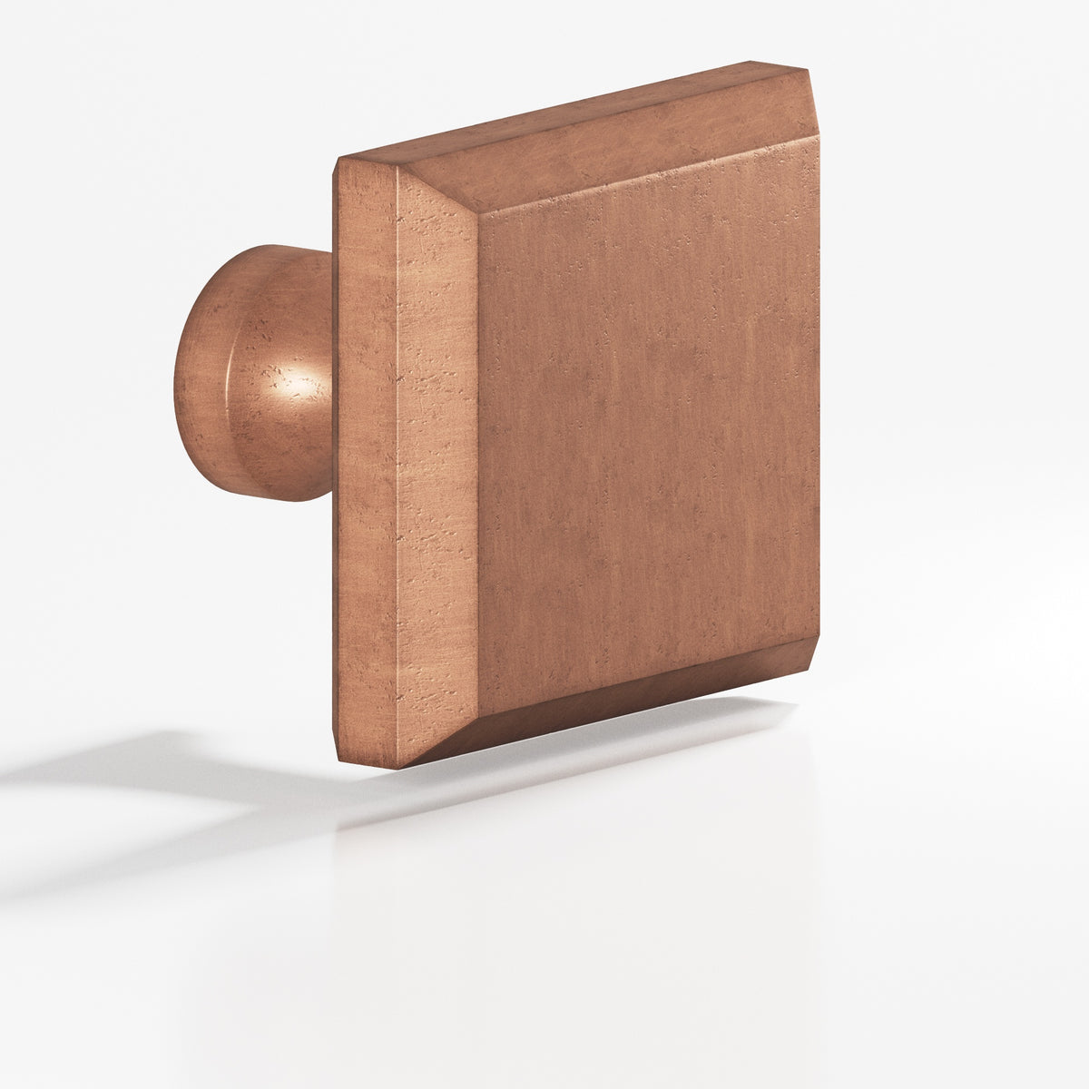 Colonial Bronze 526 Square Beveled Knob with Flared Post, 1-1/4 in - Distressed Antique Copper