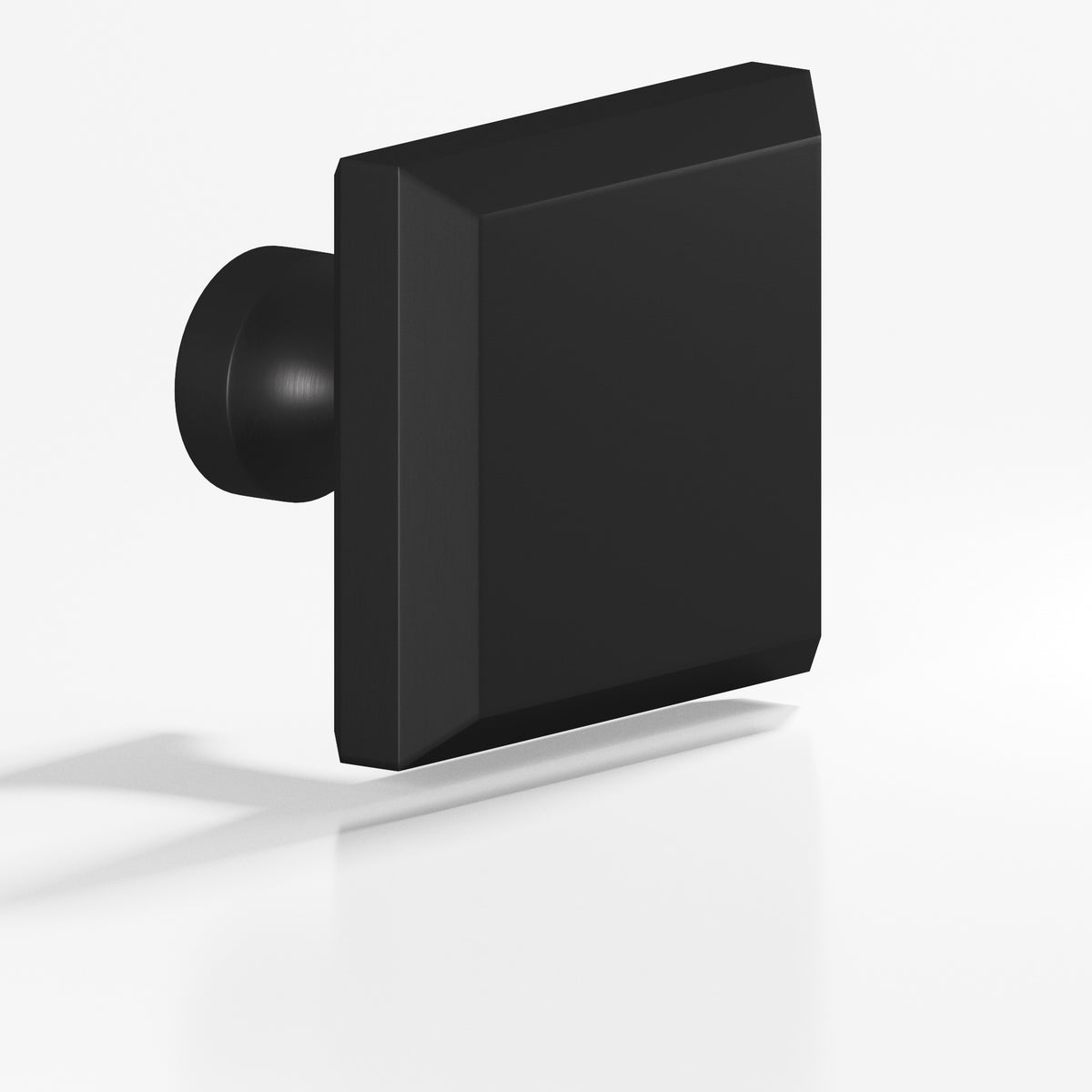 Colonial Bronze 527 Square Beveled Knob with Flared Post, 1-1/2 in - Matte Satin Black
