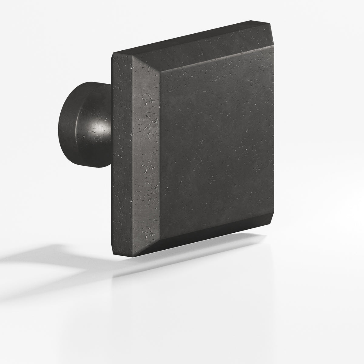 Colonial Bronze 526 Square Beveled Knob with Flared Post, 1-1/4 in - Distressed Satin Black