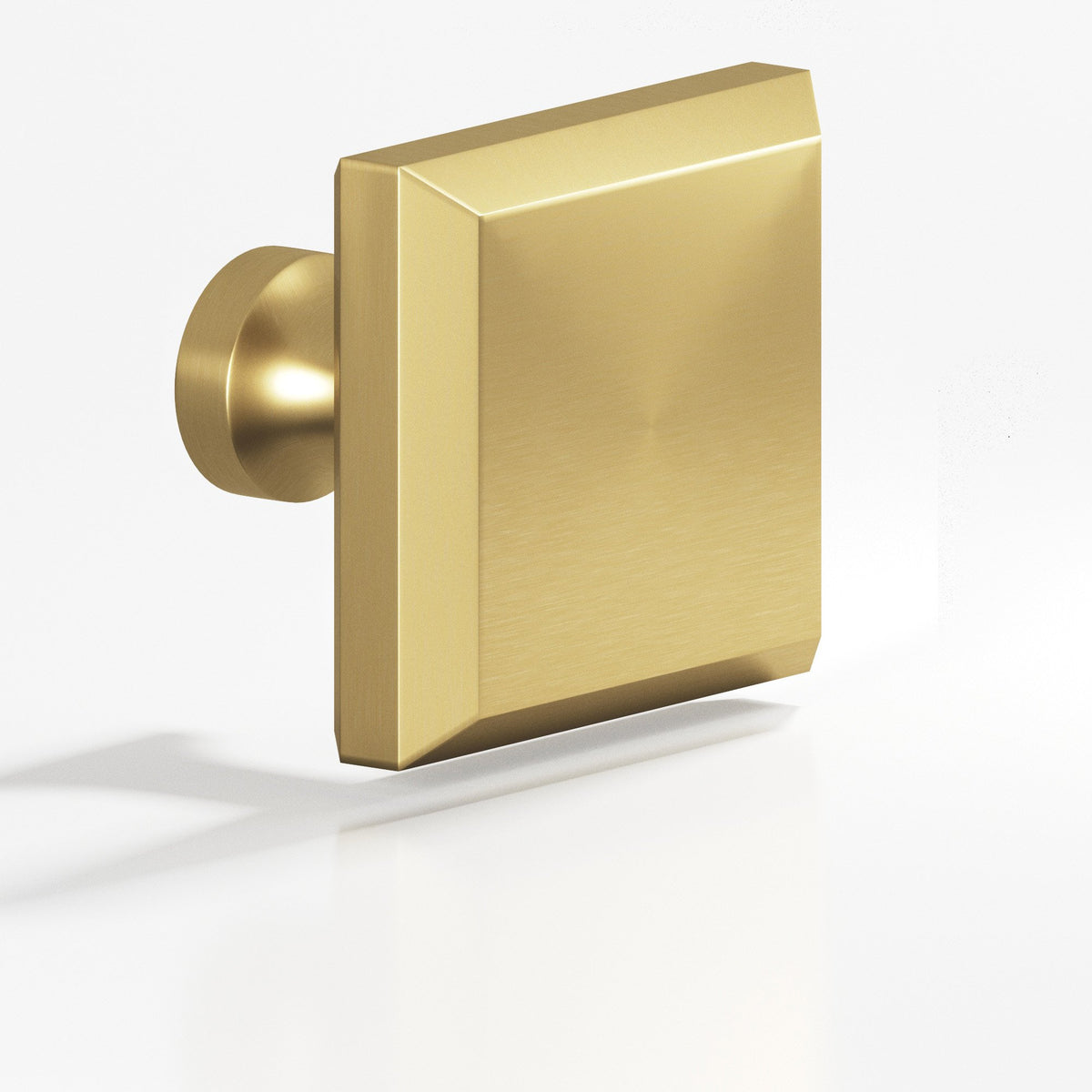 Colonial Bronze 526 Square Beveled Knob with Flared Post, 1-1/4 in - Satin Brass
