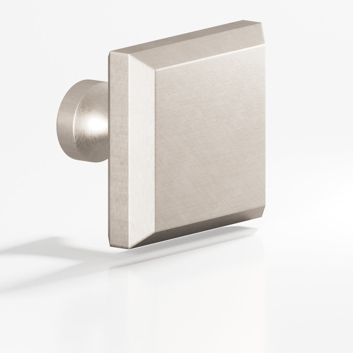 Colonial Bronze 526 Square Beveled Knob with Flared Post, 1-1/4 in - Matte Satin Nickel