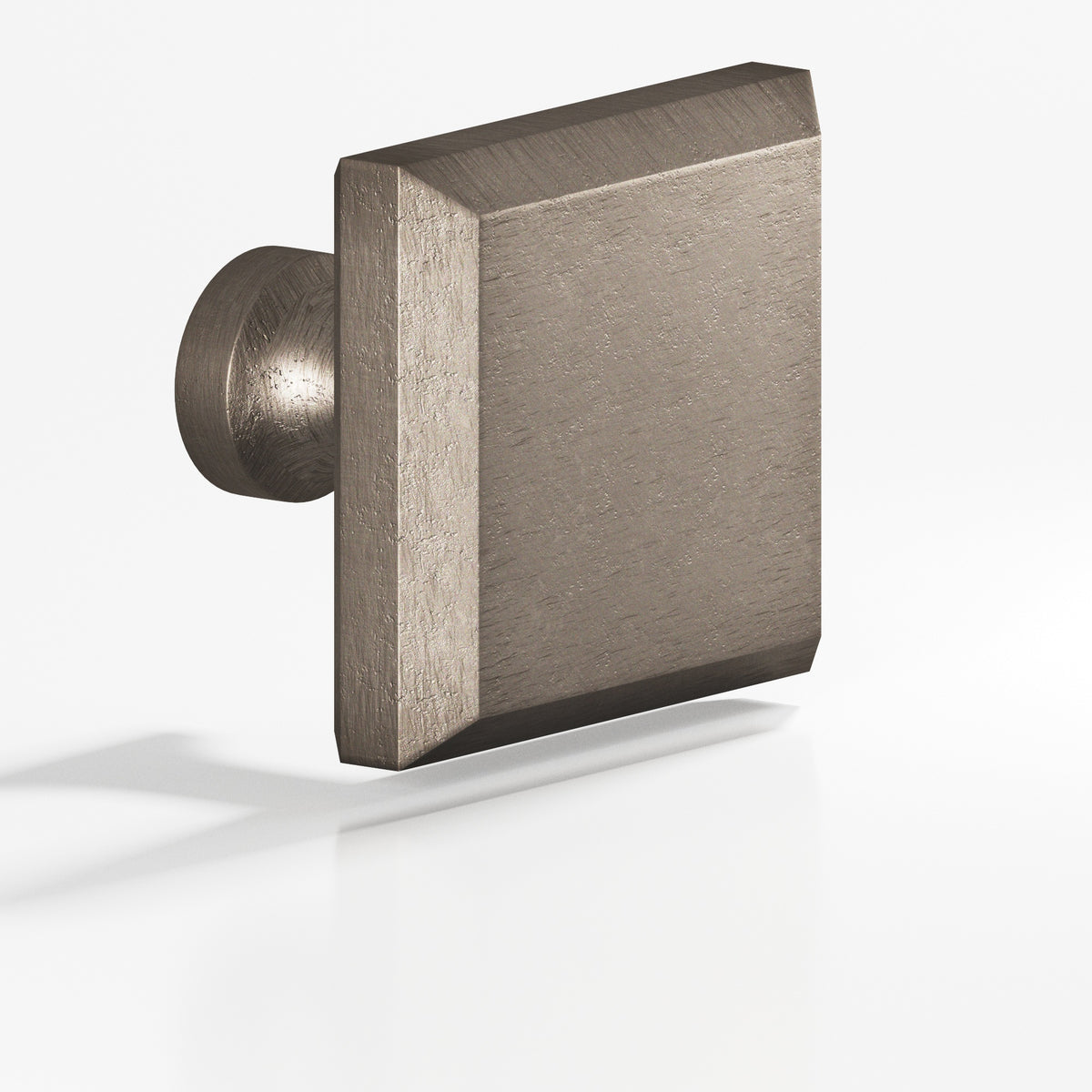 Colonial Bronze 526 Square Beveled Knob with Flared Post, 1-1/4 in - Distressed Pewter