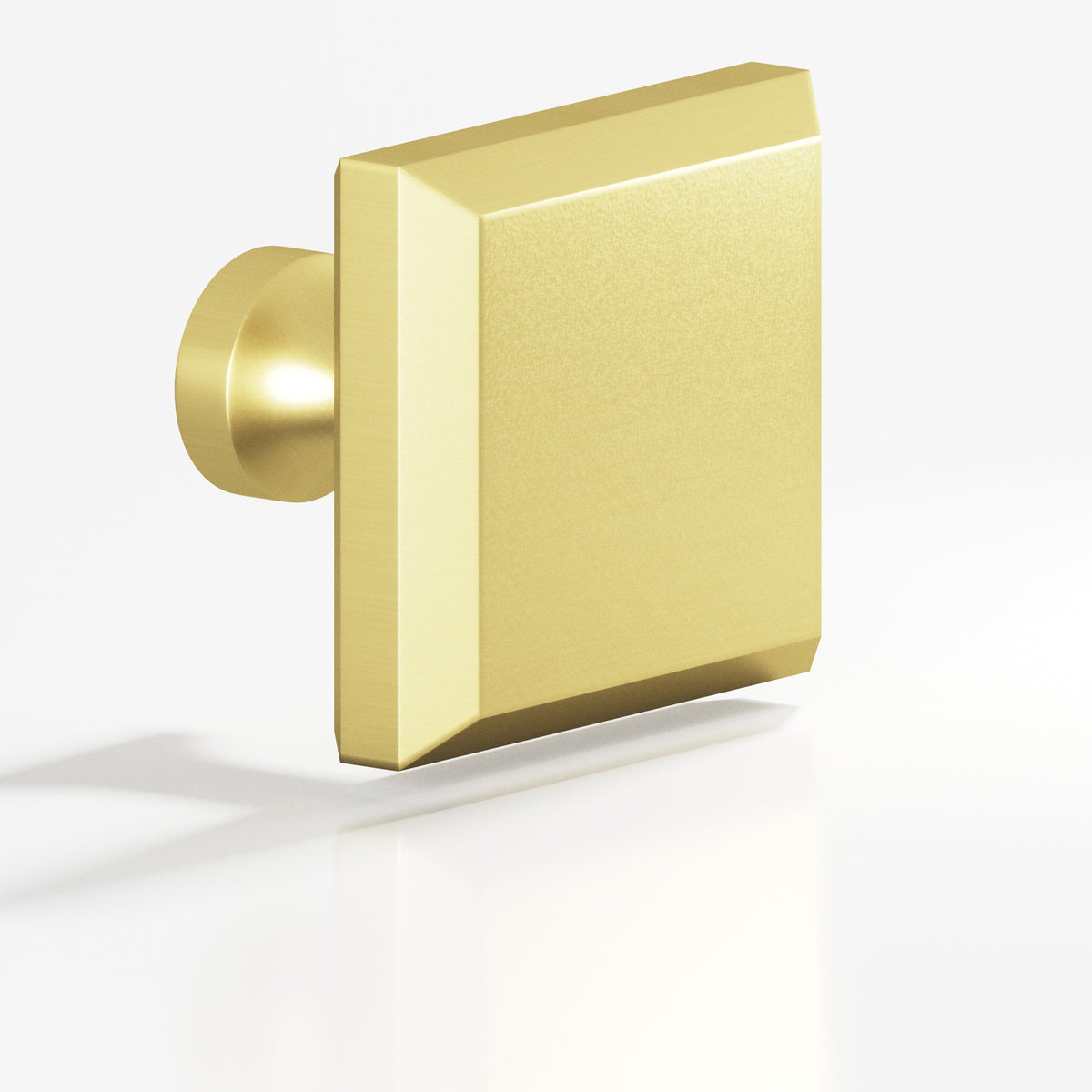 Colonial Bronze 526 Square Beveled Knob with Flared Post, 1-1/4 in - Matte Satin Brass