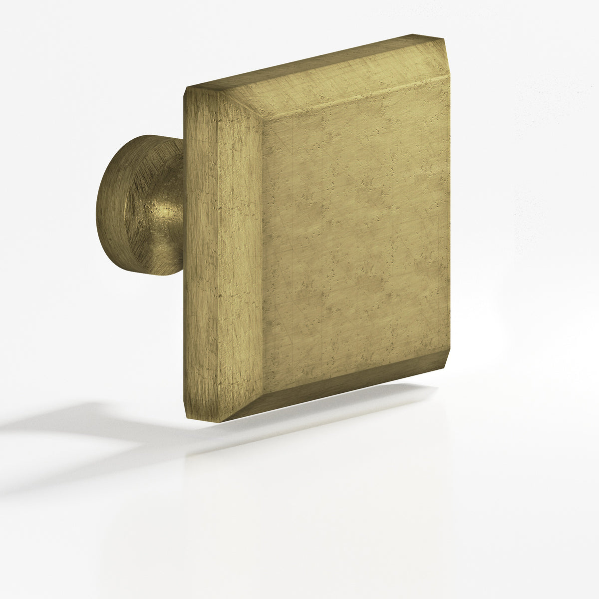 Colonial Bronze 527 Square Beveled Knob with Flared Post, 1-1/2 in - Distressed Antique Brass