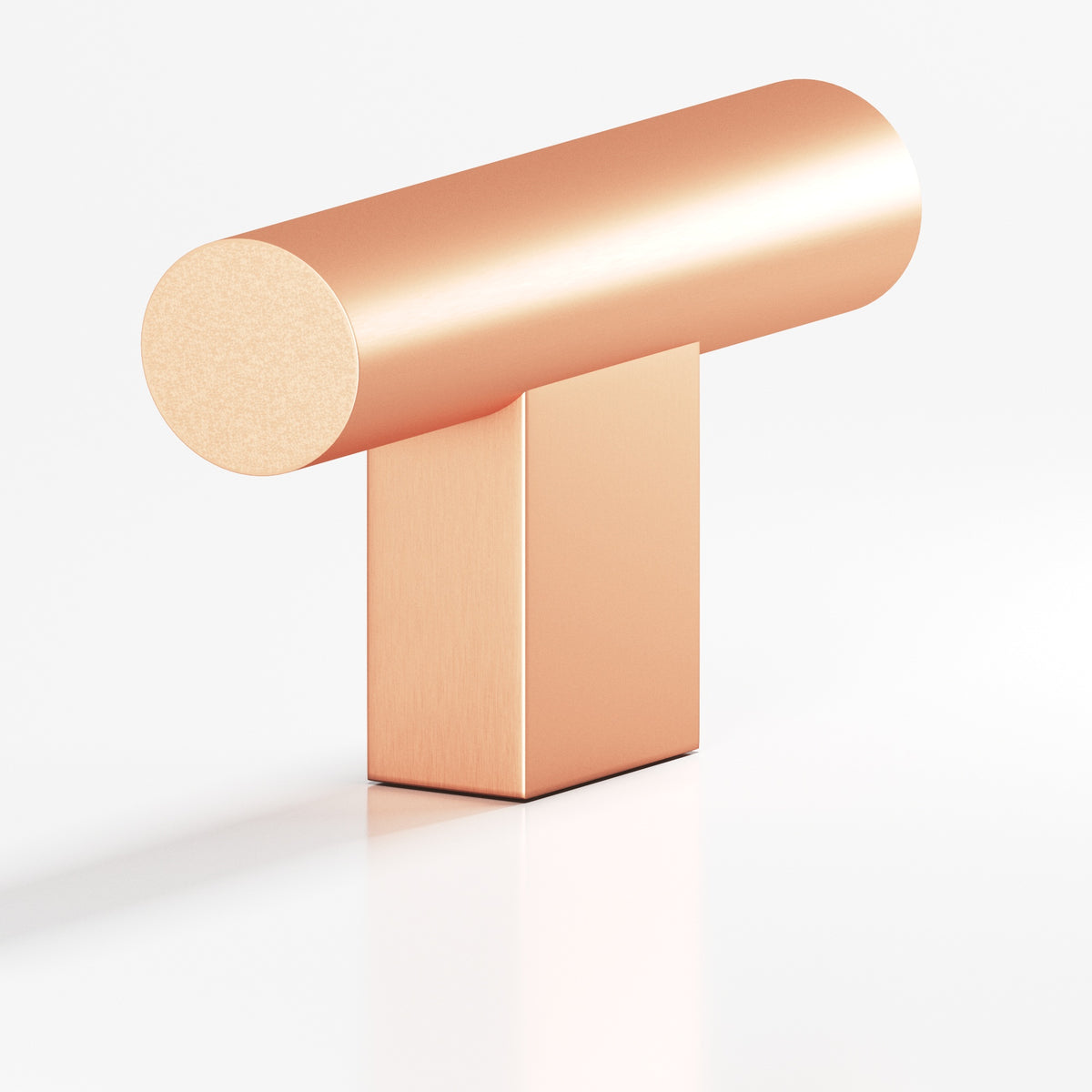 Colonial Bronze 534 Round T-Knob with Rectangular Post, 1-1/2 in - Matte Satin Copper