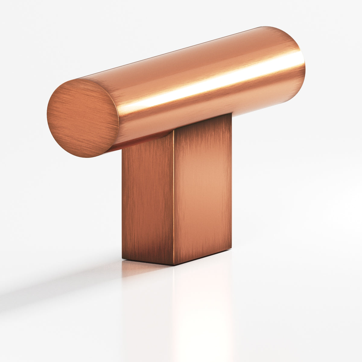 Colonial Bronze 534 Round T-Knob with Rectangular Post, 1-1/2 in - Antique Copper