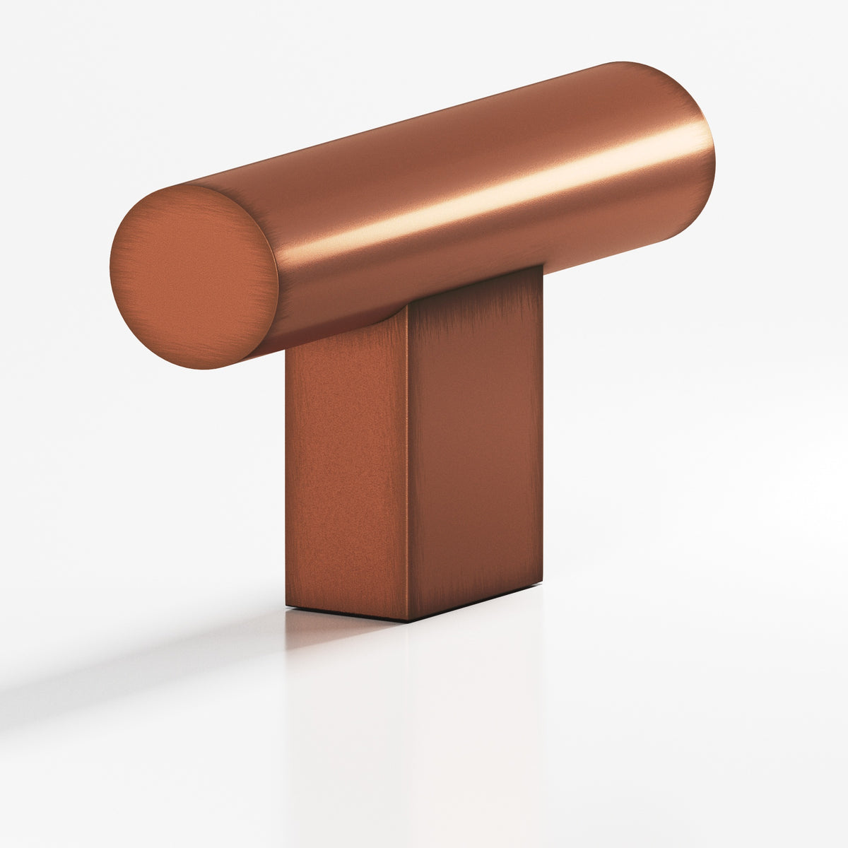 Colonial Bronze 534 Round T-Knob with Rectangular Post, 1-1/2 in - Matte Antique Copper