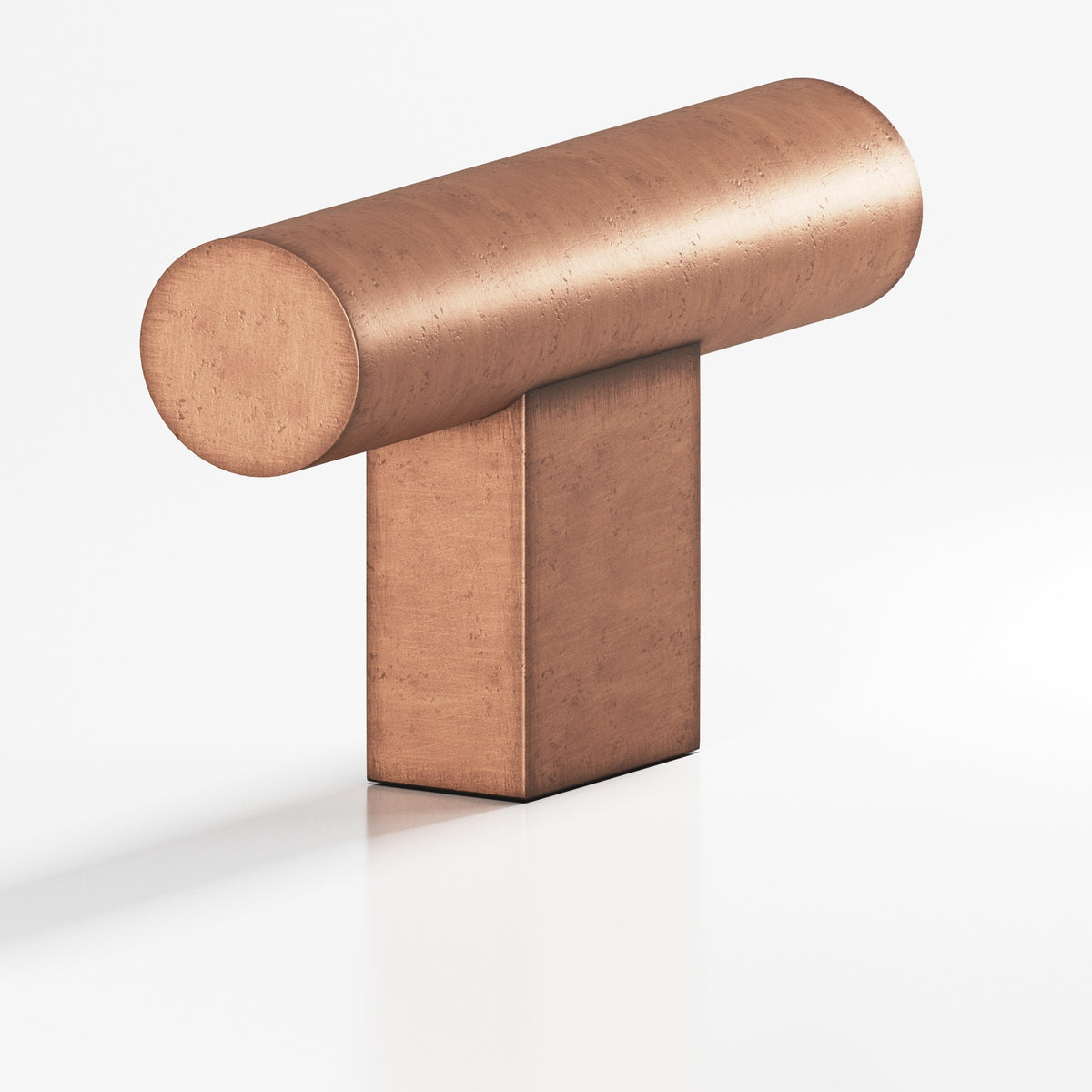 Colonial Bronze 534 Round T-Knob with Rectangular Post, 1-1/2 in - Distressed Antique Copper