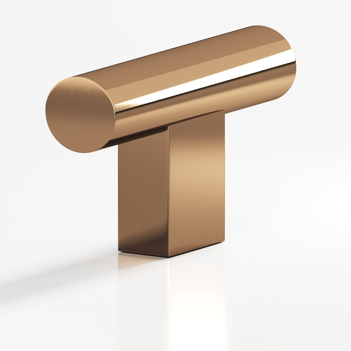 Colonial Bronze 534 Round T-Knob with Rectangular Post, 1-1/2 in - Polished Bronze
