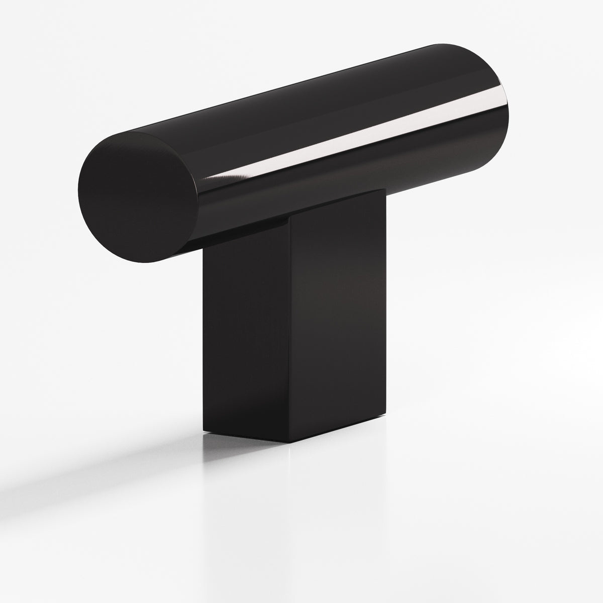 Colonial Bronze 534 Round T-Knob with Rectangular Post, 1-1/2 in - Satin Black