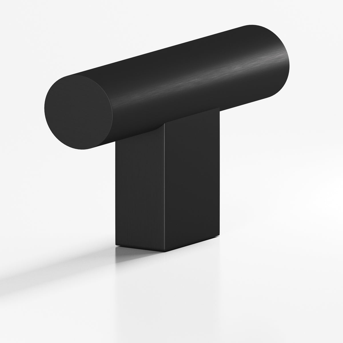 Colonial Bronze 534 Round T-Knob with Rectangular Post, 1-1/2 in - Matte Satin Black