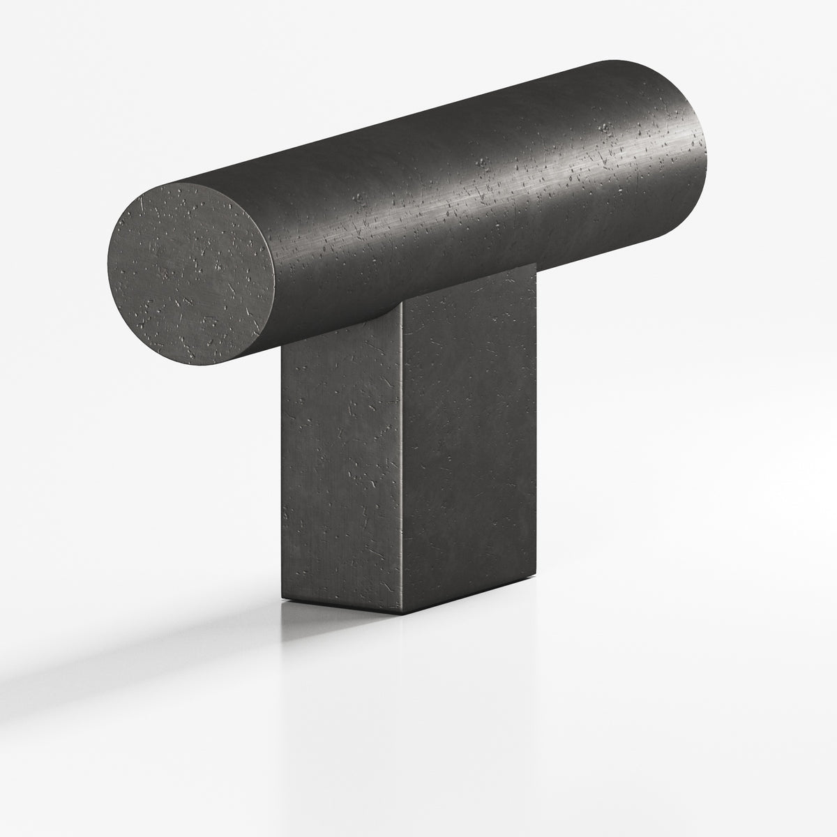 Colonial Bronze 534 Round T-Knob with Rectangular Post, 1-1/2 in - Distressed Satin Black