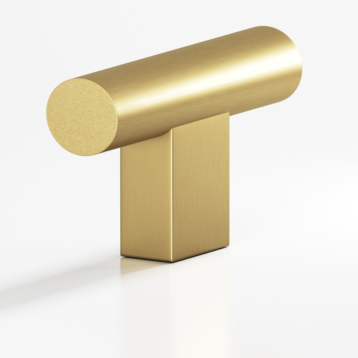 Colonial Bronze 534 Round T-Knob with Rectangular Post, 1-1/2 in - Satin Brass